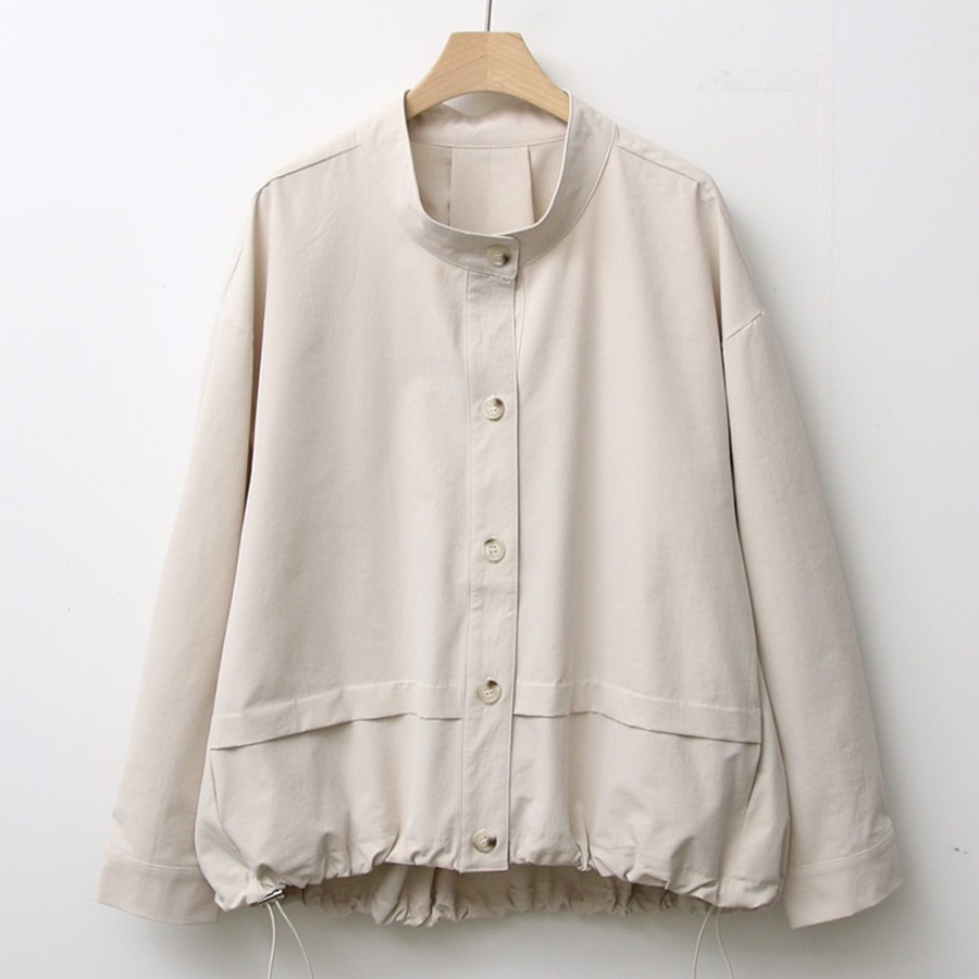 Shirring Button-Up Spring Field Jacket