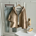 Loose Fit Cotton Hooded Jacket
