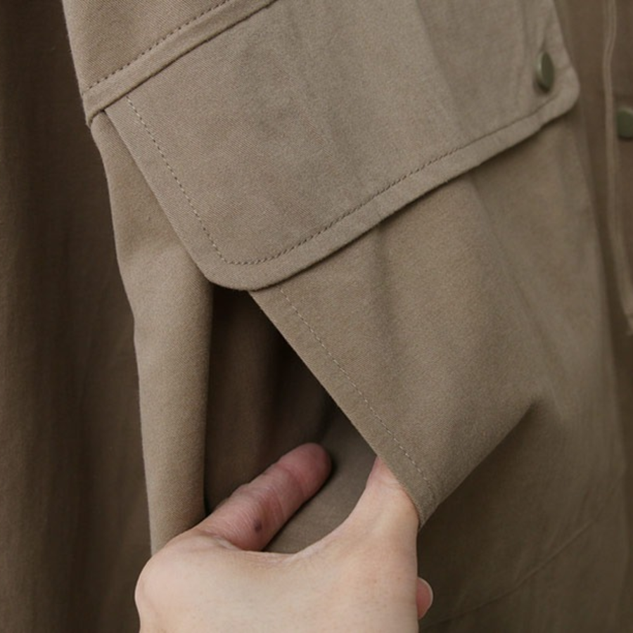 Loose Fit Cotton Hooded Jacket