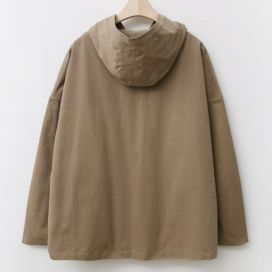 Loose Fit Cotton Hooded Jacket