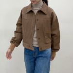 Plain Nylon Button-Up Jacket