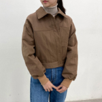 Plain Nylon Button-Up Jacket