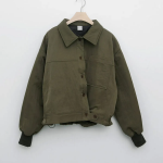 Plain Nylon Button-Up Jacket