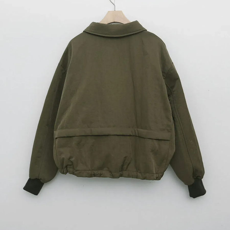 Plain Nylon Button-Up Jacket