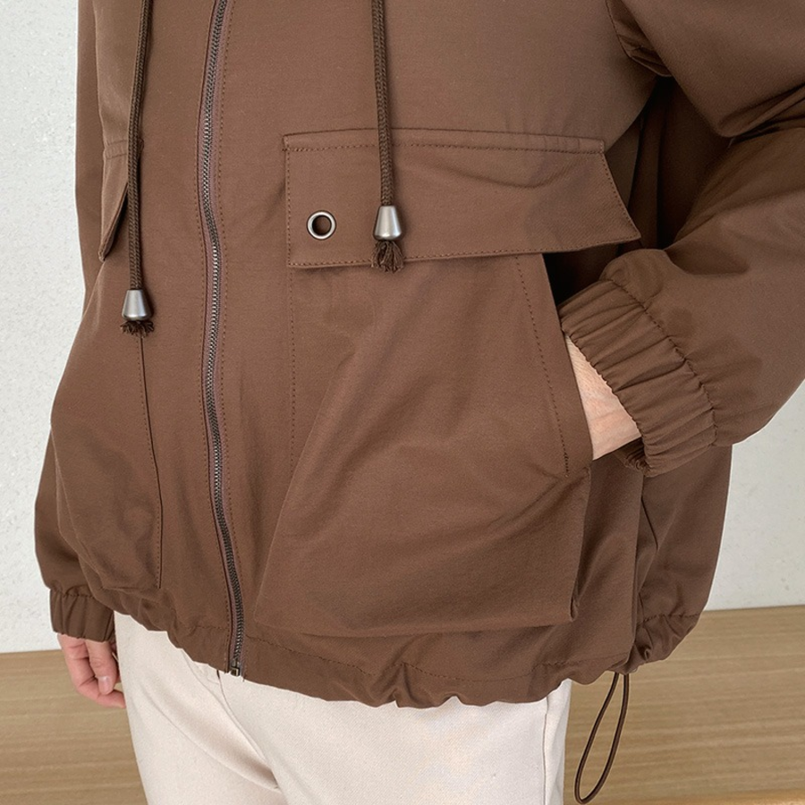 Pocket Shirring Adjustable Jacket