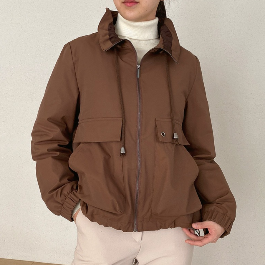 Pocket Shirring Adjustable Jacket