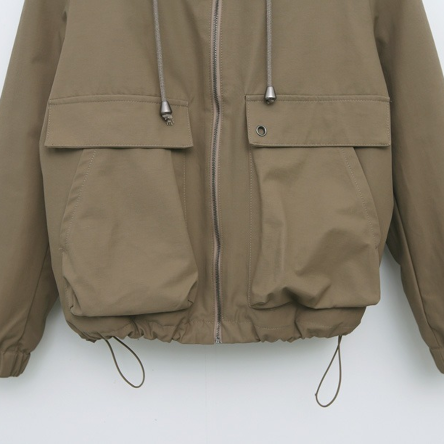 Pocket Shirring Adjustable Jacket