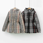 Fleece-Lined Check Hooded Safari Jacket