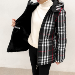 Fleece-Lined Check Hooded Safari Jacket