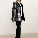 Fleece-Lined Check Hooded Safari Jacket