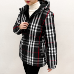Fleece-Lined Check Hooded Safari Jacket