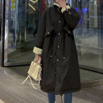 High-Neck Fleece Loose Fit Long Jacket