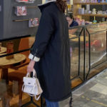 High-Neck Fleece Loose Fit Long Jacket