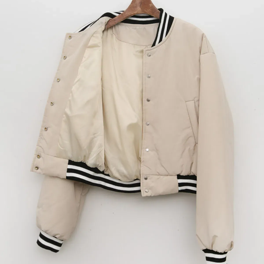 Basic Snap Button Baseball Jacket