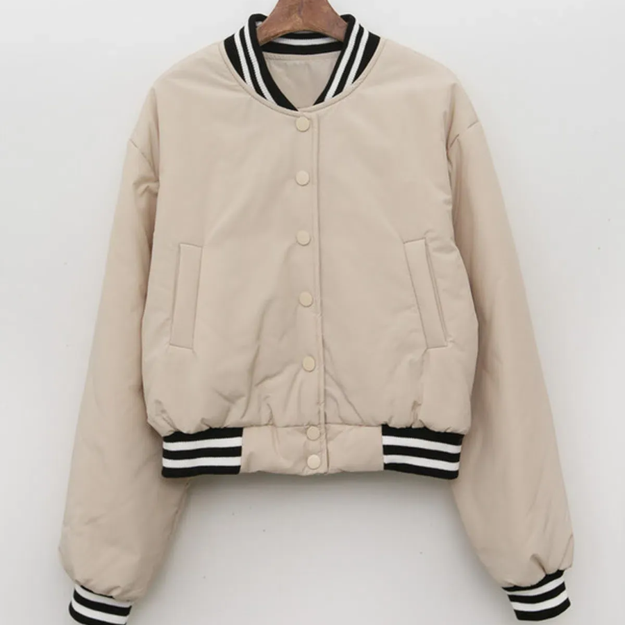 Basic Snap Button Baseball Jacket