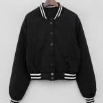 Basic Snap Button Baseball Jacket