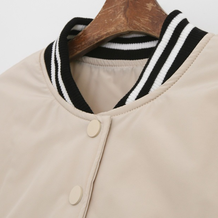 Basic Snap Button Baseball Jacket