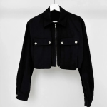Two-Way Zip-Up Collar Crop Jacket