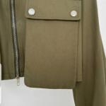 Two-Way Zip-Up Collar Crop Jacket