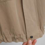 Nylon Zip-Up Safari Short Jacket