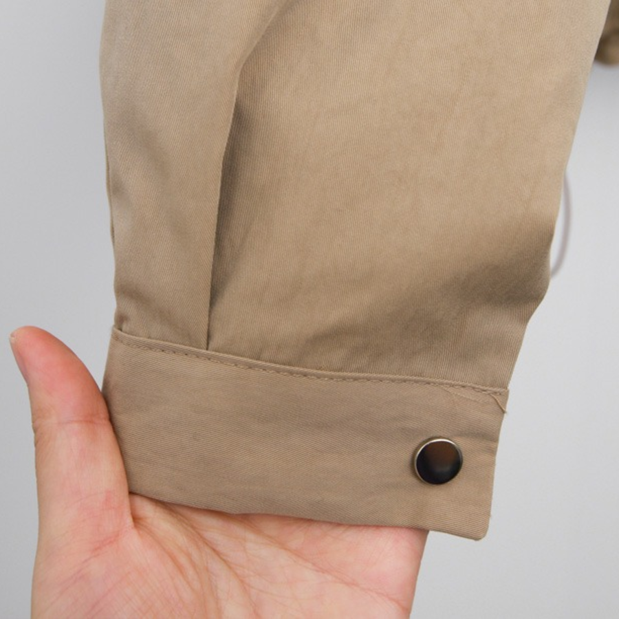 Nylon Zip-Up Safari Short Jacket