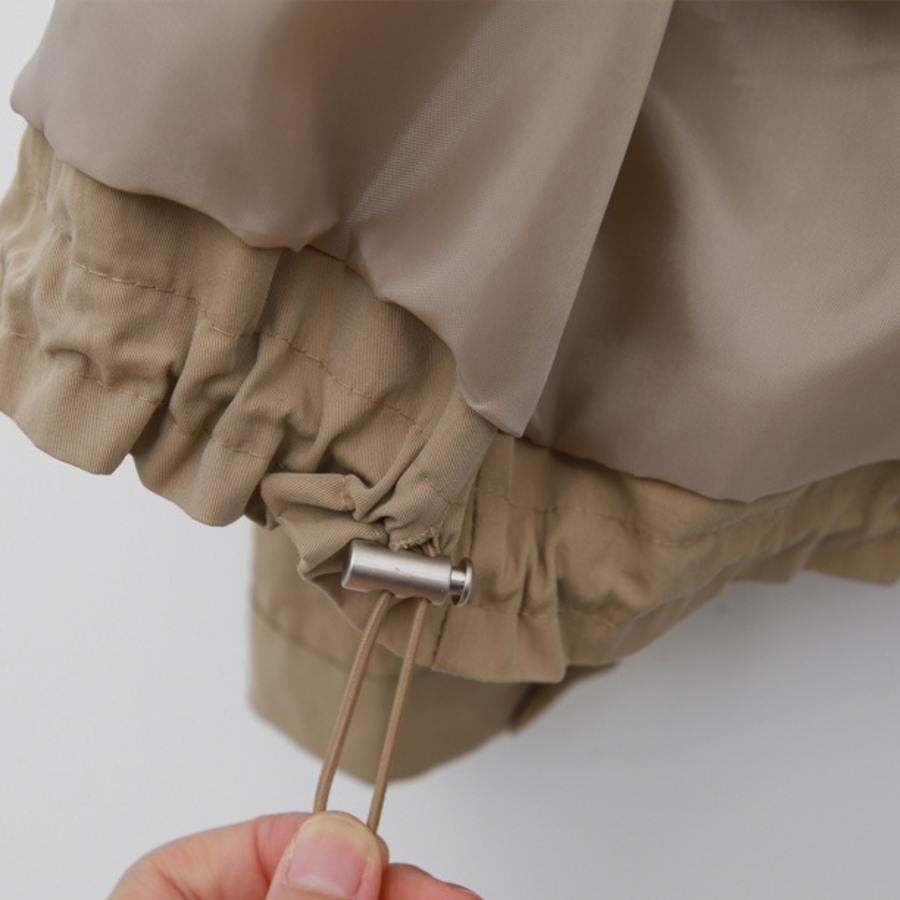 Nylon Zip-Up Safari Short Jacket