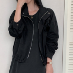 Nylon Zip-Up Safari Short Jacket