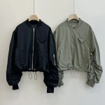 Shirring Detail Short Bomber Jacket