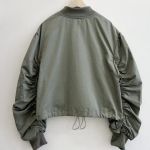 Shirring Detail Short Bomber Jacket
