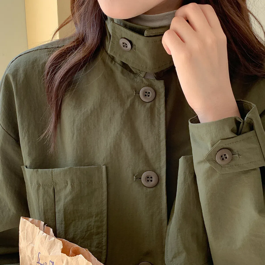 Pin-Tuck Pocket Oversized Jacket