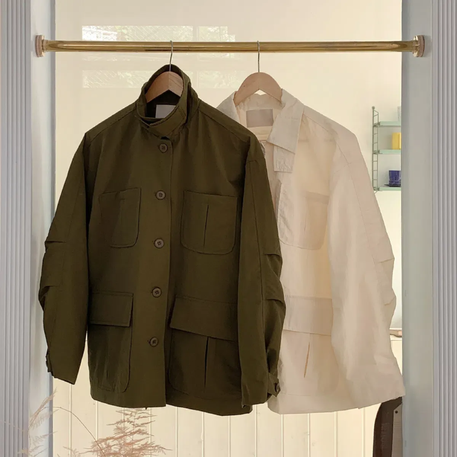 Pin-Tuck Pocket Oversized Jacket