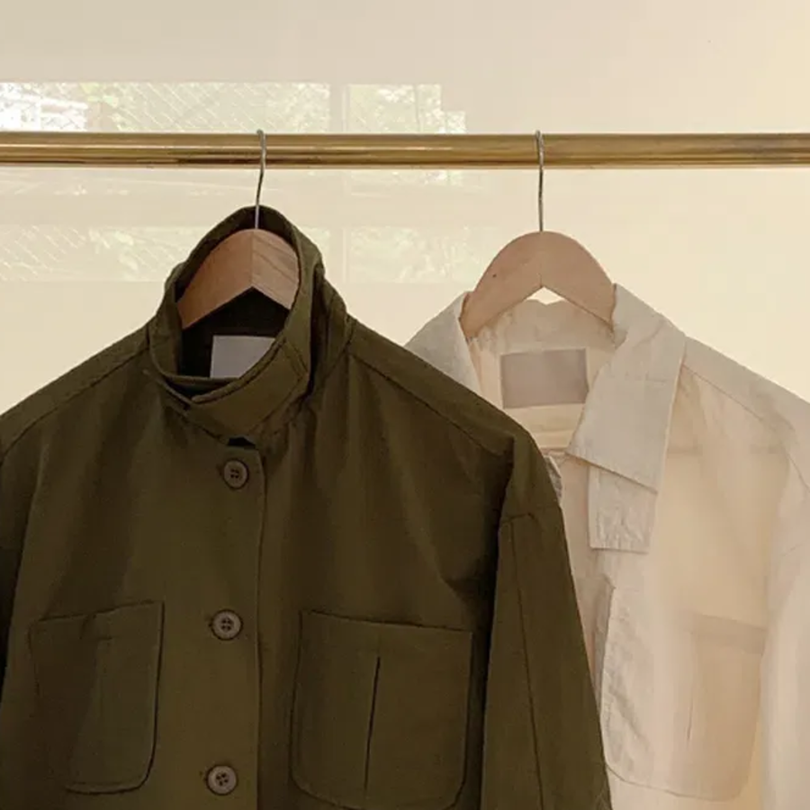 Pin-Tuck Pocket Oversized Jacket