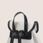 Trendy Leather Mini Drawstring Backpack — компактный акцент в стиле color-block