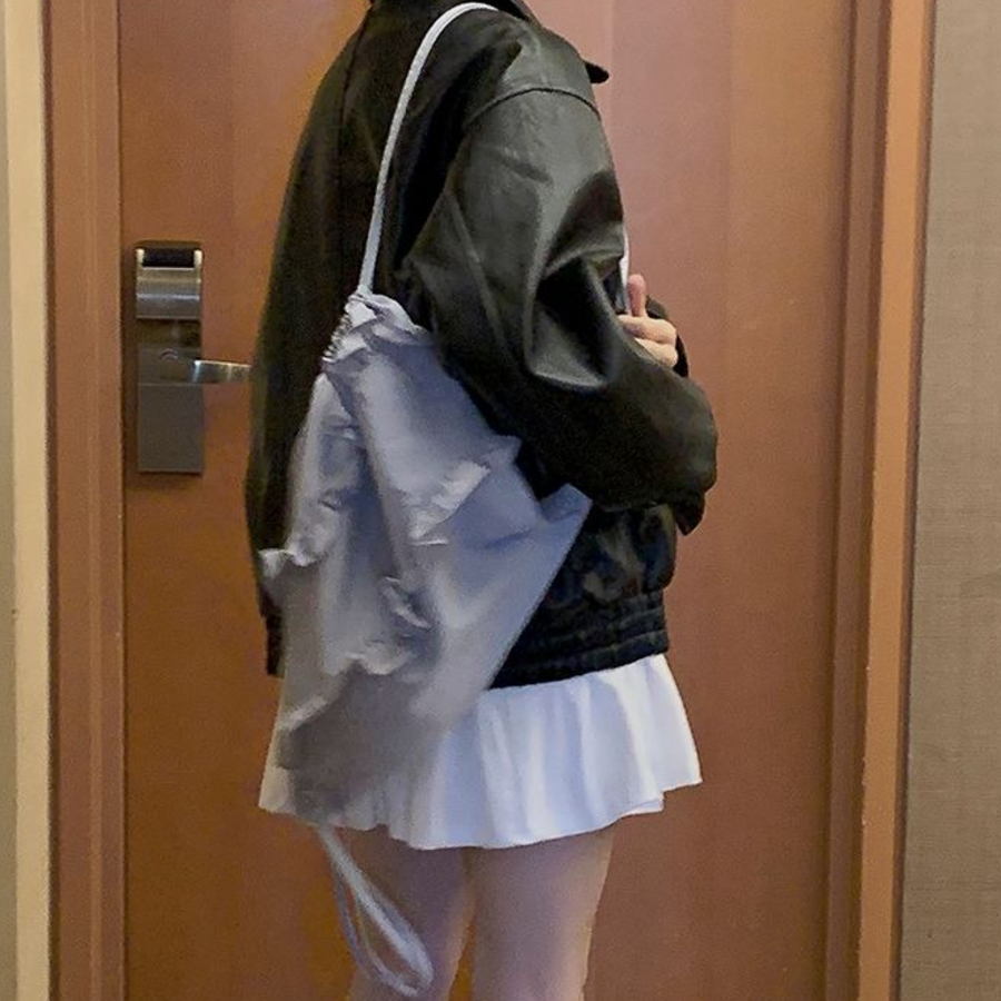 Lamar Wearable Nylon Frill String Backpack — лёгкий рюкзак с романтичным акцентом