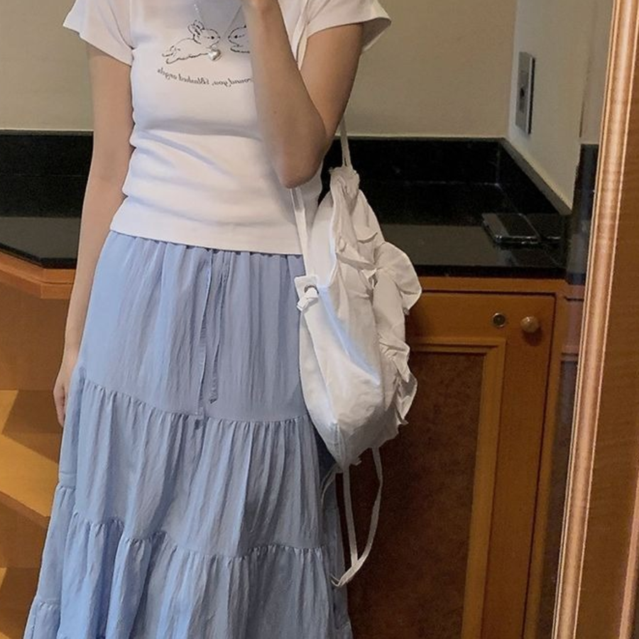 Lamar Wearable Nylon Frill String Backpack — лёгкий рюкзак с романтичным акцентом