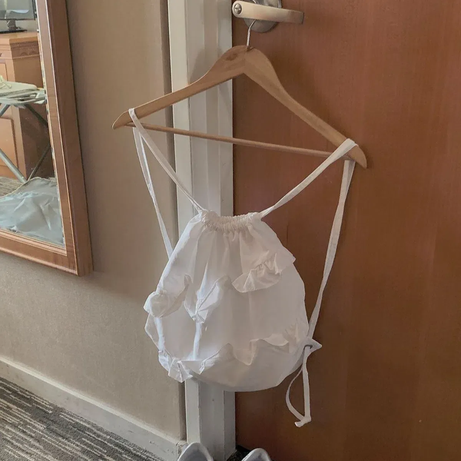 Lamar Wearable Nylon Frill String Backpack — лёгкий рюкзак с романтичным акцентом