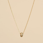 Серебряное колье с миниатюрным кольцом и кубическим цирконием из серебра 925 пробы