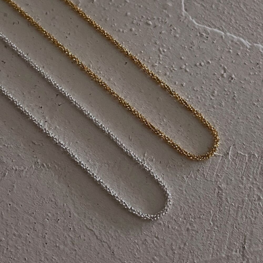 Колье с блестящей цепочкой из серебра 925 пробы