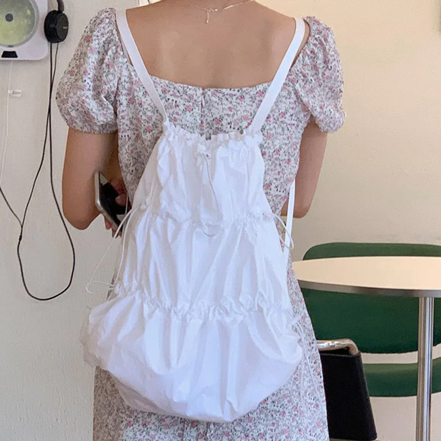 String Crinkle Y2K Shoulder Bag — трендовая сумка в стиле Y2K с эффектом барслака