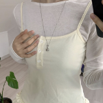 Серебристое длинное колье с подвеской-каплей из хирургической стали