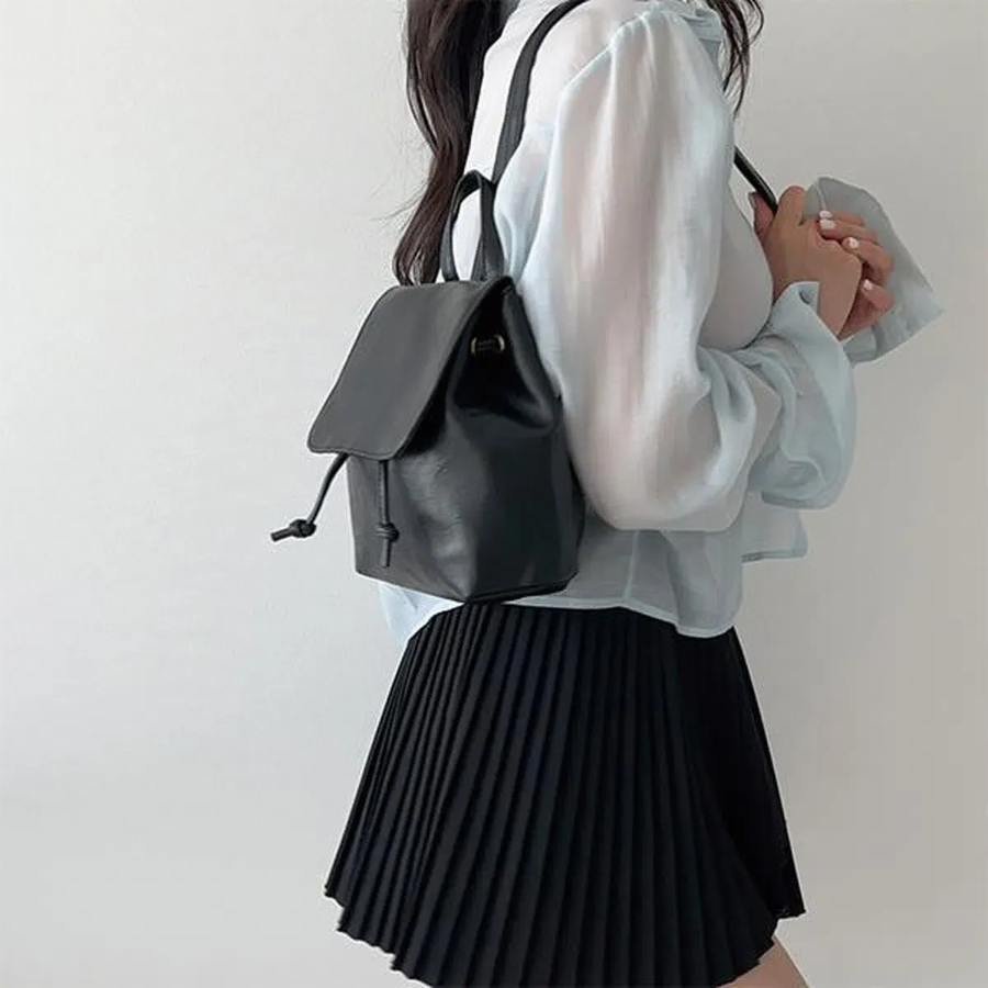 Vintage Casual Leather Mini Backpack — компактный рюкзак в винтажном стиле на каждый день