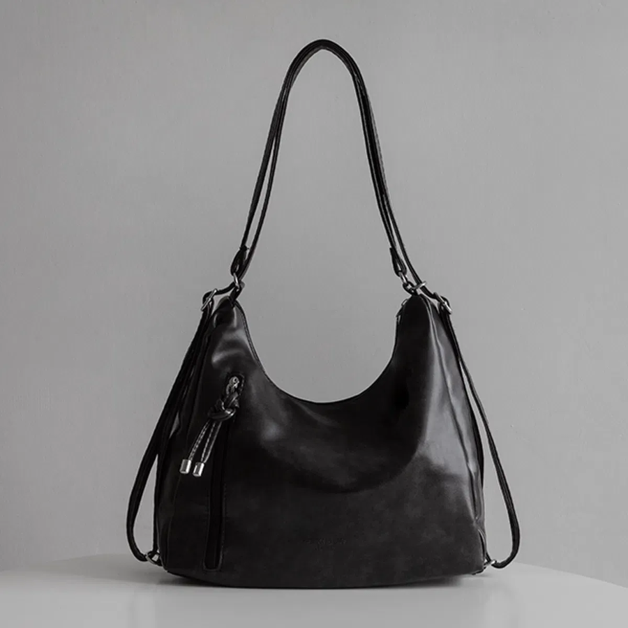 Vintage Leather Shoulder Cross Backpack — винтажный рюкзак с функцией кросс-боди и сумки на плечо