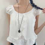 Длинное акриловое колье с цветочным подвесом и регулируемой длиной