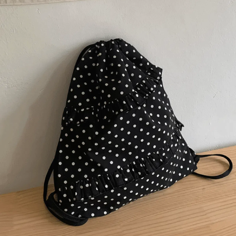 Dove String Dot Backpack — лёгкий рюкзак с акцентом на милый гороховый принт