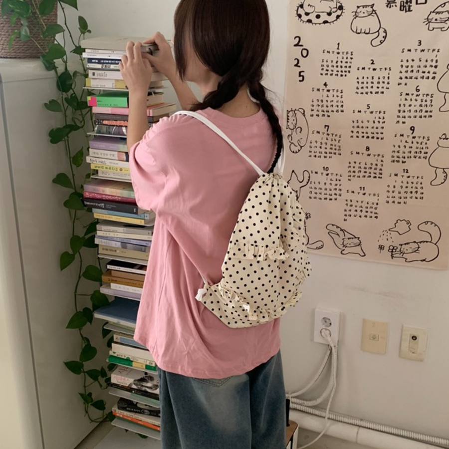 Dove String Dot Backpack — лёгкий рюкзак с акцентом на милый гороховый принт