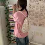 Dove String Dot Backpack — лёгкий рюкзак с акцентом на милый гороховый принт