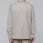 Ponte Mock Neck Long Sleeve T-Shirt [Mushroom]