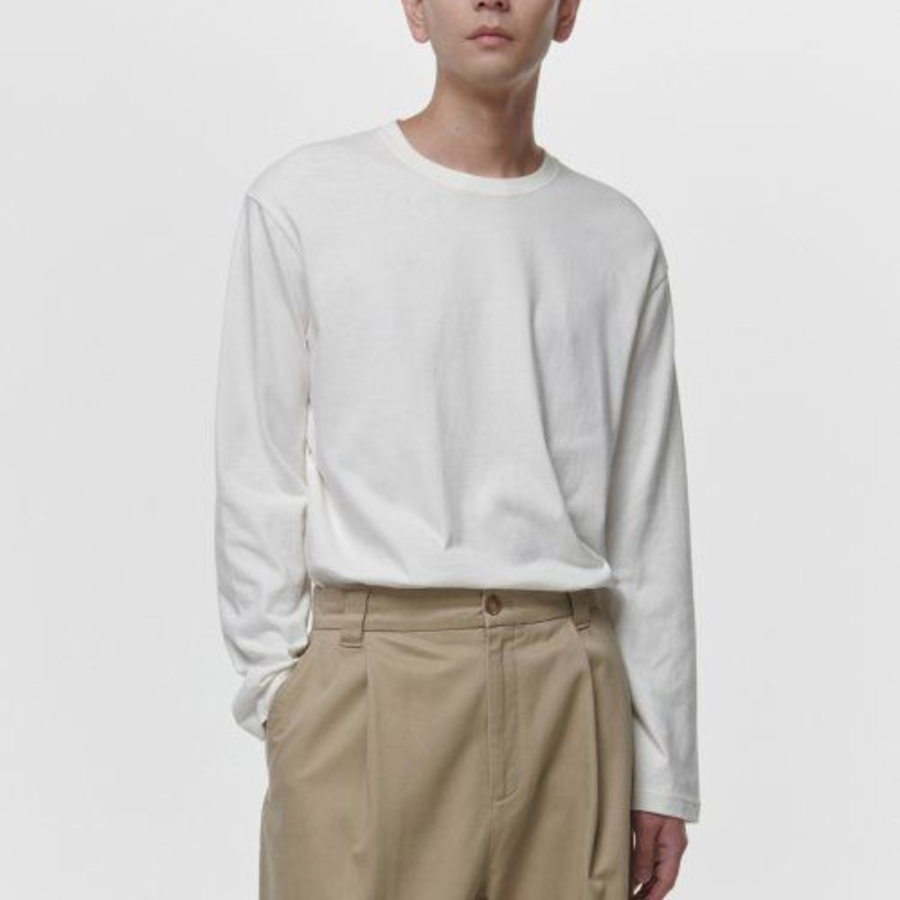 Basic Long Sleeve T-Shirt [Cream]