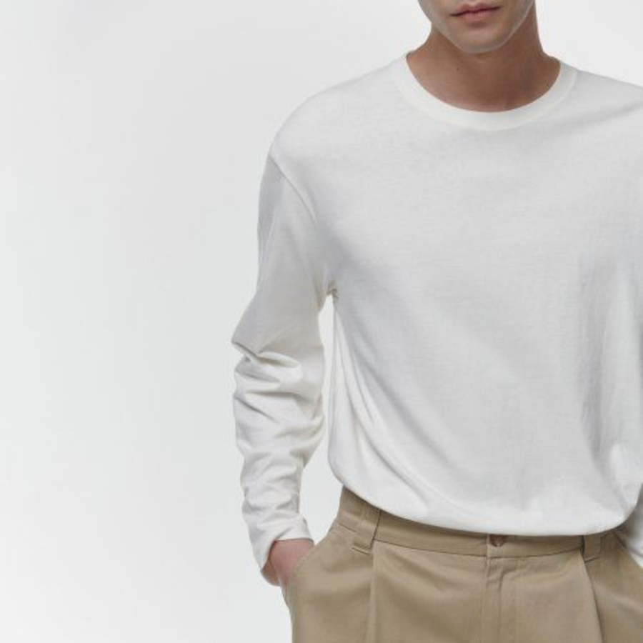 Basic Long Sleeve T-Shirt [Cream]