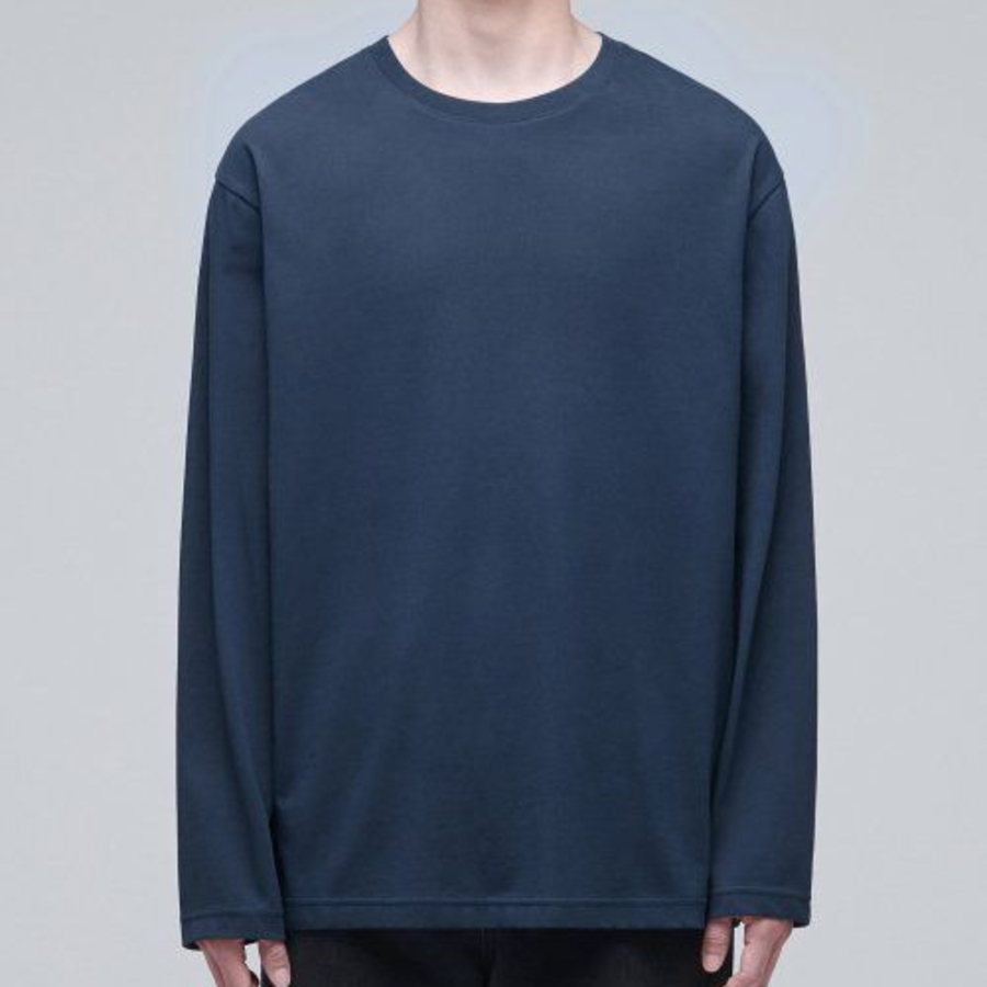 [CoolStandard] Crew Neck Long Sleeve T-Shirt [Turquoise]